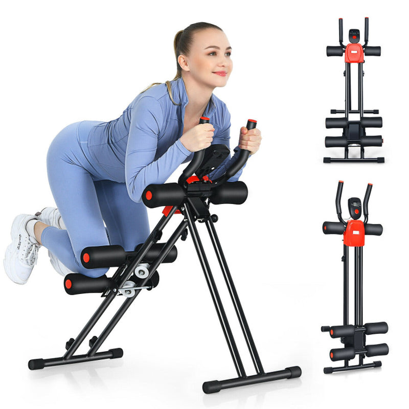 Foldable Adjustable Core Abdominal Trainer with 3 Adjustable Resistance and LCD Display