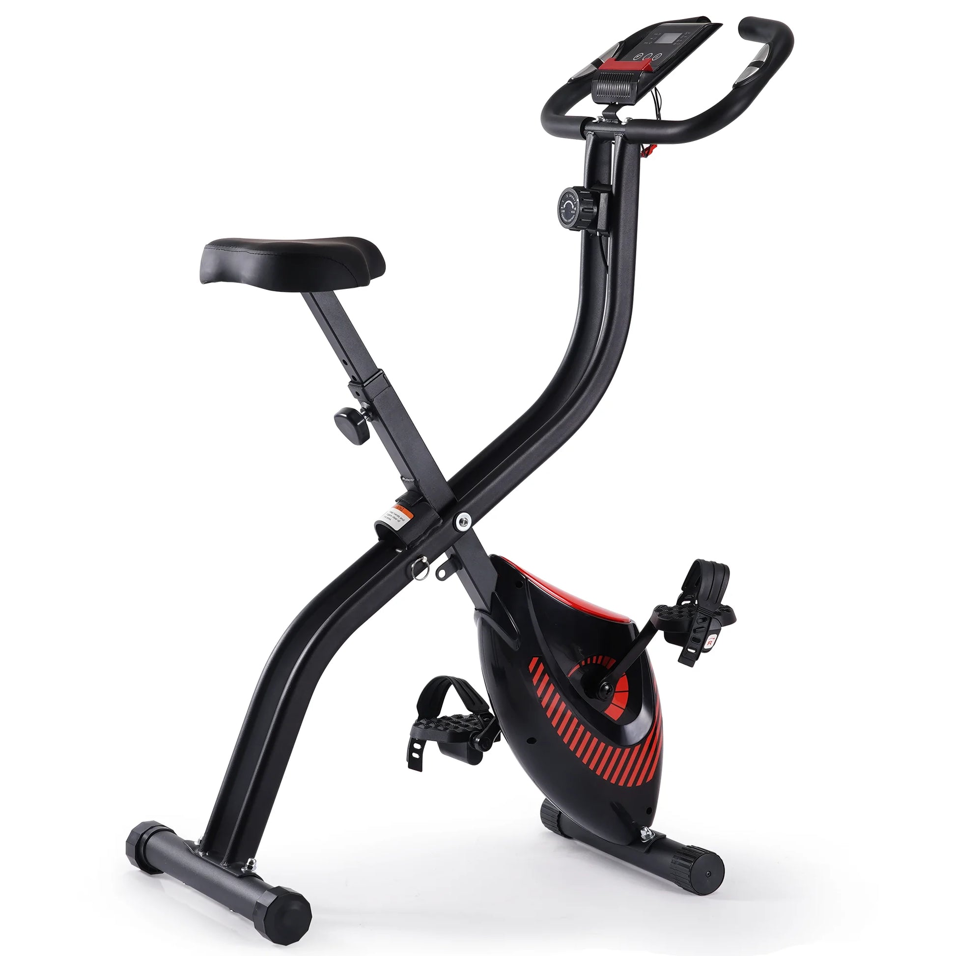 Exercise Bike Folding Stationary Bike Recumbent Exercise Bike Machine Home with LCD Monitor Phone Holder Portable