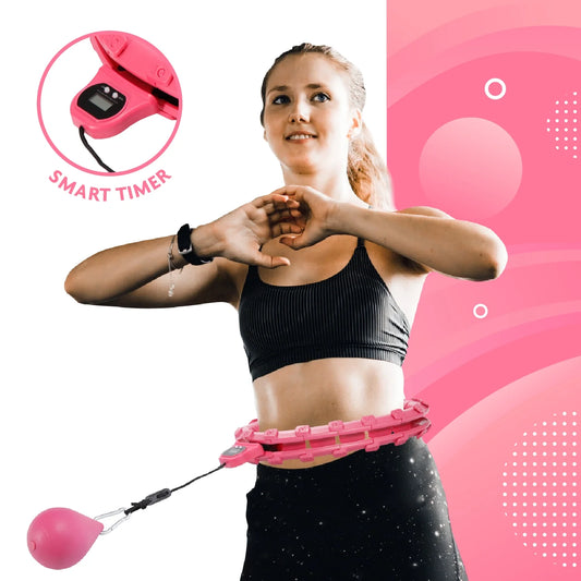 Hula Hoop Fitness Gear W/Counter - Abs Workout, Weight Loss & Burn Fat (Smart Weighted Hula Hoops, Stomach Exercises)